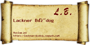 Lackner Bódog névjegykártya